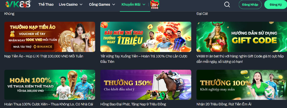 Giới thiệu top 3 gói khuyến mãi nổi bật trên VK88